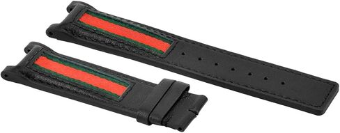 Ewatchparts حزام ساعة جلدي بديل 20 ملم متوافق مع ساعة GUCCI YA13309 باللون الأسود T.QUALITY in Saudi Arabia