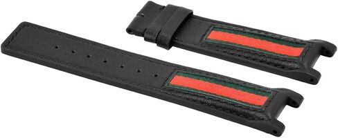 Ewatchparts حزام ساعة جلدي بديل 20 ملم متوافق مع ساعة GUCCI YA13309 باللون الأسود T.QUALITY in Saudi Arabia