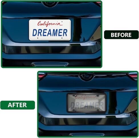 2 Pcs Clear License Plate Covers and Frames,Transparent License Plate Holders with Screws & Caps,Rust-Proof Auto Licenses Plates Protector Shields for Standard US Plates in Kuwait