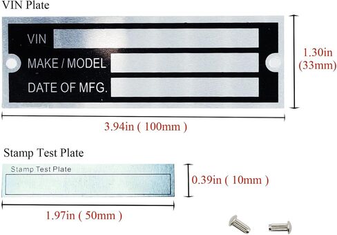 Stamp Punch Set for VIN Plate,Stamp Tools for Serial Number, ID Number & Letter Stamp, Aluminum Trailer ID Replacement Tags Tool, Vin Plate for Blank Tag Using Number Identification (4mm) in Saudi Arabia
