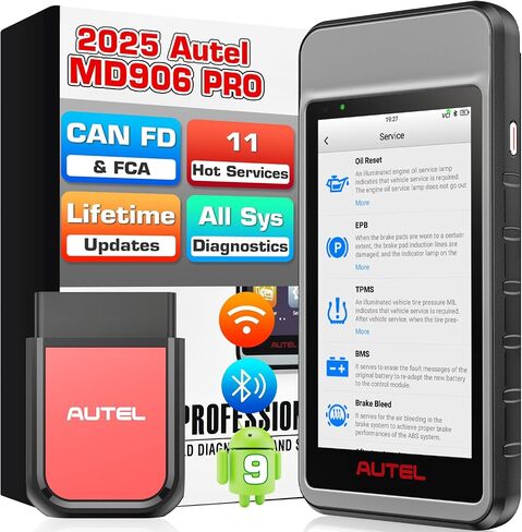 Autel Scanner MaxiDIAG MD906 PRO, 2025 MD906PRO OBD2 Full Systems Car Diagnostic Tool, CAN FD & Bluetooth Lite of MaxiCOM MK808S MK808 MX808S, 11 Reset Services, Lifetime Free Update, FCA Autoauth in Saudi Arabia