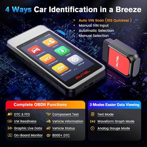Autel Scanner MaxiDIAG MD906 PRO, 2025 MD906PRO OBD2 Full Systems Car Diagnostic Tool, CAN FD & Bluetooth Lite of MaxiCOM MK808S MK808 MX808S, 11 Reset Services, Lifetime Free Update, FCA Autoauth in Saudi Arabia