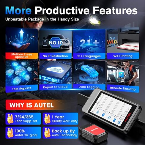 Autel Scanner MaxiDIAG MD906 PRO, 2025 MD906PRO OBD2 Full Systems Car Diagnostic Tool, CAN FD & Bluetooth Lite of MaxiCOM MK808S MK808 MX808S, 11 Reset Services, Lifetime Free Update, FCA Autoauth in Saudi Arabia