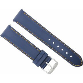 Ewatchparts 20mm Smooth Leather Watch Band Strap Compatible With Seiko Kinetic Presage SARW011 Watch With Orange Stitching in Saudi Arabia