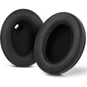 وسائد أذن بديلة لسماعات سوني WH-1000XM3 (WH1000XM3) فوق الأذن، وسائد أذن مع إسفنج عازل للضوضاء، جلد بروتين ناعم (أسود) in Kuwait