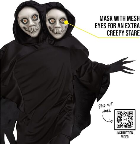 زي Morph Ghoul للبالغين، زي Grim Reaper، شبح Soul Taker، زي Dementor Halloween Monster Ghost Wendigo المخيف للرجال in Saudi Arabia