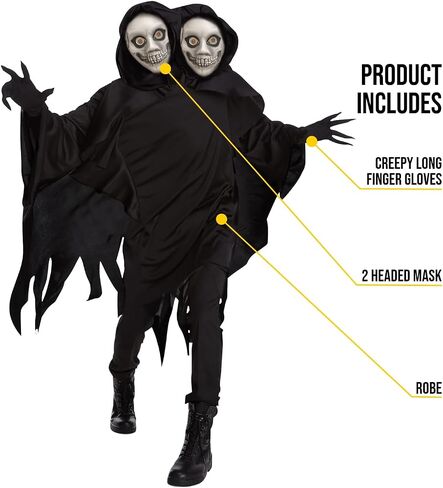زي Morph Ghoul للبالغين، زي Grim Reaper، شبح Soul Taker، زي Dementor Halloween Monster Ghost Wendigo المخيف للرجال in Saudi Arabia