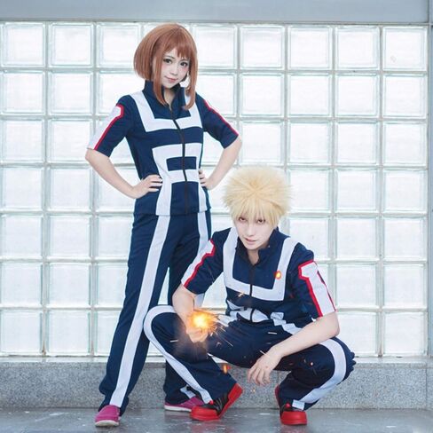 Anime Mha Bnha Cosplay Costume Uniform Outfit with 3 Keychains Halloween in Saudi Arabia