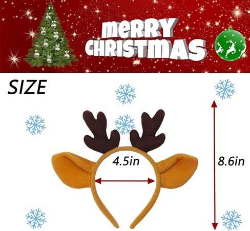 Reindeer Antler Headband Handmade Cute Christmas Deer Ear Costume Headband for Women and men in Saudi Arabia