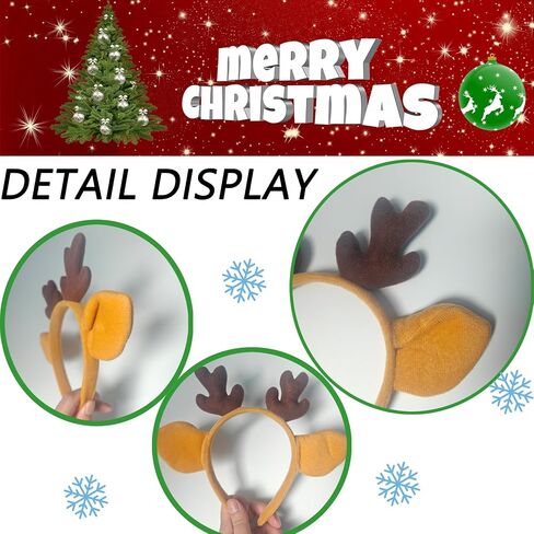 Reindeer Antler Headband Handmade Cute Christmas Deer Ear Costume Headband for Women and men in Saudi Arabia