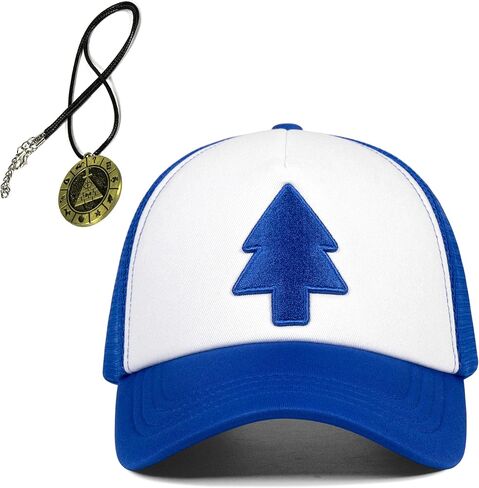 قبعة زي ديبر باينز للرجال والنساء والأولاد والبنات الهالوين، قبعة شجرة الصنوبر التنكرية مع قلادة in Kuwait