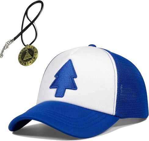 قبعة زي ديبر باينز للرجال والنساء والأولاد والبنات الهالوين، قبعة شجرة الصنوبر التنكرية مع قلادة in Kuwait