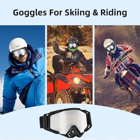 نظارات ركوب الدراجات النارية ATV للبالغين والرجال والنساء، نظارات مقاومة للرياح للتزلج in Saudi Arabia