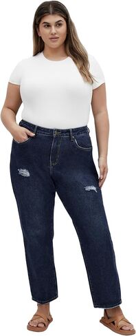 بنطلون نسائي من City Chic بمقاس كبير من Jean-Harley Adelyn Crop in Saudi Arabia