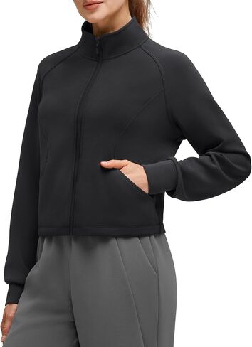 G4Free Smoofit Modal Soft Women's Zip Up Jackets Mock Neck Casual Sweatshirts Athletic Workout Tops with Pockets in Saudi Arabia