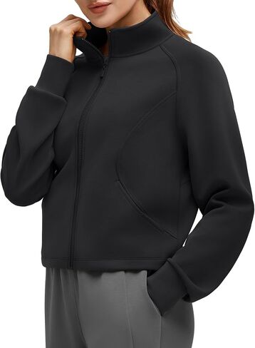G4Free Smoofit Modal Soft Women's Zip Up Jackets Mock Neck Casual Sweatshirts Athletic Workout Tops with Pockets in Saudi Arabia