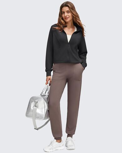 G4Free Smoofit Modal Soft Women's Zip Up Jackets Mock Neck Casual Sweatshirts Athletic Workout Tops with Pockets in Saudi Arabia