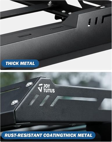 JOYTUTUS سلة رف السقف متوافقة مع 2021-2025 F150 طاقم الكابينة، حامل رفوف البضائع للسقف، سلة رف البضائع المعدنية على السطح، سلال شحن المركبات الثقيلة للأمتعة في الهواء الطلق والعتاد in Kuwait