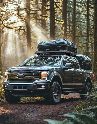 JOYTUTUS سلة رف السقف متوافقة مع 2021-2025 F150 طاقم الكابينة، حامل رفوف البضائع للسقف، سلة رف البضائع المعدنية على السطح، سلال شحن المركبات الثقيلة للأمتعة في الهواء الطلق والعتاد in Kuwait