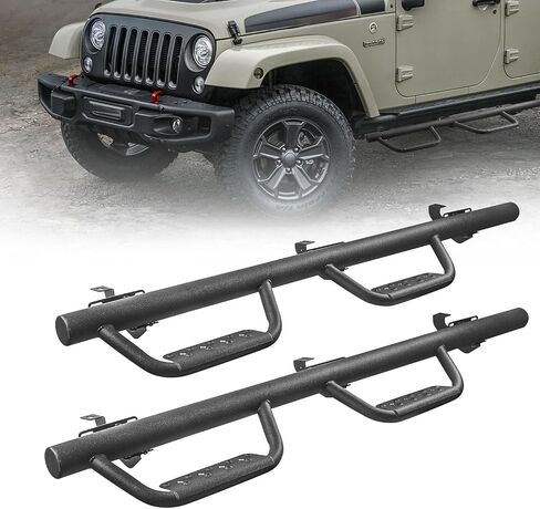 Running Boards Side Steps Compatible for 2007-2018 Jeep Wrangler JK 4-Door Round Drop (3 inches) in Saudi Arabia