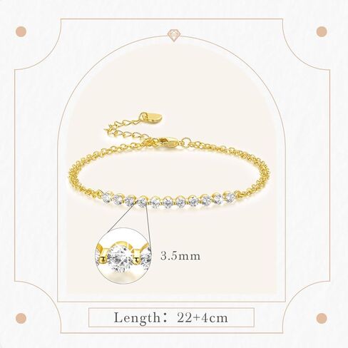 Naiswan أساور الذهب للنساء 14K أساور الذهب للنساء سوار قابل للتعديل للمرأة فريدة من نوعها تصميم سلسلة مزدوجة الطبقة مع أساور زركونيا مكعب المرأة تشيكوسلوفاكيا in Saudi Arabia