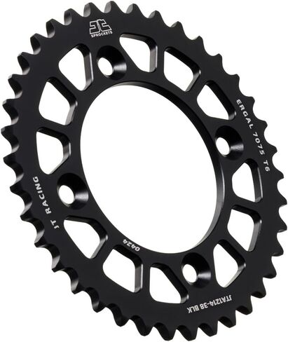 JT Sprockets JTA1214.38BLK 38 سن أسود Racelite بأكسيد الألومنيوم 7075 T6 ضرس خلفي in Saudi Arabia
