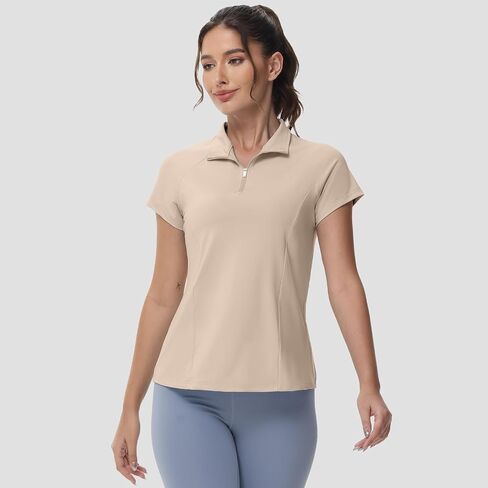 Women’s Quick-Dry Polo Shirt, Athletic Zipper Top for Golf, Tennis, and Casual Wear in Saudi Arabia