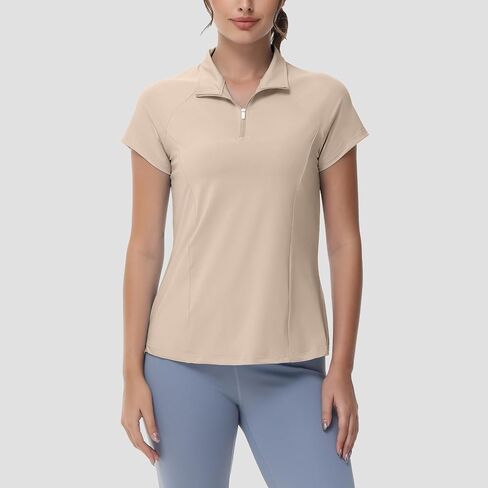 Women’s Quick-Dry Polo Shirt, Athletic Zipper Top for Golf, Tennis, and Casual Wear in Saudi Arabia