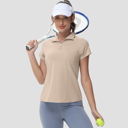 Women’s Quick-Dry Polo Shirt, Athletic Zipper Top for Golf, Tennis, and Casual Wear in Saudi Arabia