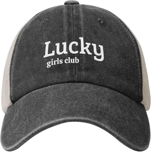 قبعة بيسبول شبكية مغسولة من Lucky Girls Club للنساء والرجال، شاحنة شاطئ سحرية سوداء قابلة للتعديل in Saudi Arabia