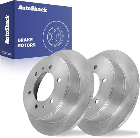 دوارات الفرامل الخلفية المحفورة والمشقوقة من AutoShack | بديل لـ 2006-2010 هامر H3 2009-2010 H3T 3.5L 3.7L 5.3L V8 4WD | مطلي بالزنك | مجموعة 2 جهاز كمبيوتر | سيلفر شيلد برو in Saudi Arabia