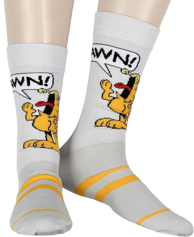 Bioworld Garfield Socks Men's Don't Know Don't Care Character Inspired Adult 6-Pack Mid Calf Mix and Match Casual Crew Socks in Saudi Arabia