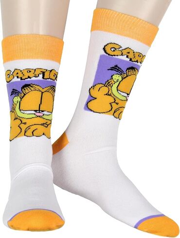 Bioworld Garfield Socks Men's Don't Know Don't Care Character Inspired Adult 6-Pack Mid Calf Mix and Match Casual Crew Socks in Saudi Arabia