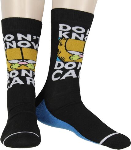 Bioworld Garfield Socks Men's Don't Know Don't Care Character Inspired Adult 6-Pack Mid Calf Mix and Match Casual Crew Socks in Saudi Arabia