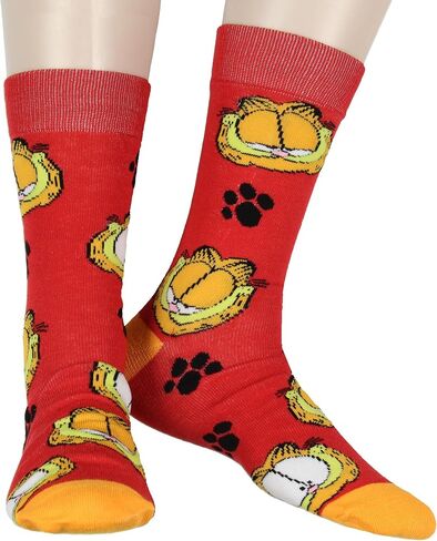 Bioworld Garfield Socks Men's Don't Know Don't Care Character Inspired Adult 6-Pack Mid Calf Mix and Match Casual Crew Socks in Saudi Arabia