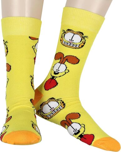 Bioworld Garfield Socks Men's Don't Know Don't Care Character Inspired Adult 6-Pack Mid Calf Mix and Match Casual Crew Socks in Saudi Arabia