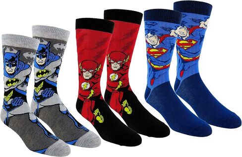 جوارب DC Comics Justice League للرجال كاجوال مكونة من 3 أزواج مقاس 6-12 in Kuwait