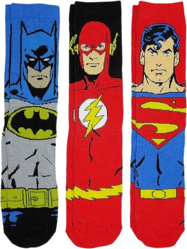 جوارب DC Comics Justice League للرجال كاجوال مكونة من 3 أزواج مقاس 6-12 in Kuwait