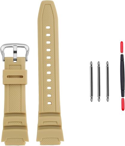 سوار ساعة من السيليكون الراتنجي متوافق مع ساعات كاسيو W218H/AE-1200/SGW-300/400/MRW-200 in Kuwait