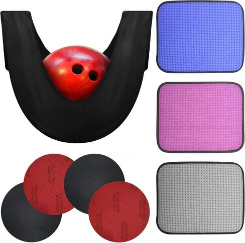 BROTOU 3 Pack 10"x 8" Bowling Shammy Pad with EZ Grip Dots, Bowling Ball Towel Microfiber Bowling Seesaw Bag, Non-Slip Bowling Polishers Bag Bowling Cleaner Towel for Cleaning Dirt/Oil in Saudi Arabia