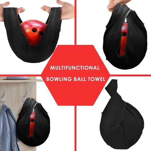 BROTOU 3 Pack 10"x 8" Bowling Shammy Pad with EZ Grip Dots, Bowling Ball Towel Microfiber Bowling Seesaw Bag, Non-Slip Bowling Polishers Bag Bowling Cleaner Towel for Cleaning Dirt/Oil in Saudi Arabia
