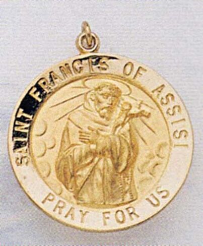 PicturesOnGold.com 14K Gold Saint Francis of Assisi Religious Medal - Solid 14k Yellow Gold, Under 2/3" (15.0mm) in Saudi Arabia