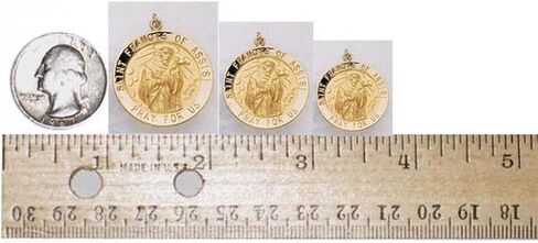 PicturesOnGold.com 14K Gold Saint Francis of Assisi Religious Medal - Solid 14k Yellow Gold, Under 2/3" (15.0mm) in Saudi Arabia