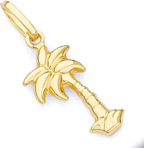 14k REAL Yellow Gold Palm Tree Charm Pendant in Saudi Arabia