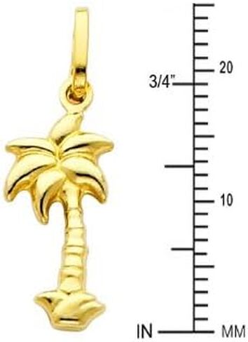14k REAL Yellow Gold Palm Tree Charm Pendant in Saudi Arabia