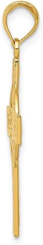 14K Yellow Gold Diamond-cut Celtic Cross Pendant in Saudi Arabia