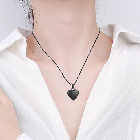 Imrsanl Pet Cremation Jewelry for Ashes Necklace Stainless Steel Paw Print Heart Urn Necklaces for Women Men Memorial Keepsake Jewelry in Kuwait