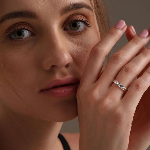 LeCalla 925 Sterling Silver Ring with Hammered Finish | Classic Vintage Hammer Textured Band Rings for Women | Minimalist Handcrafted Hammered Ring(Sizes 6-8No.) in Saudi Arabia