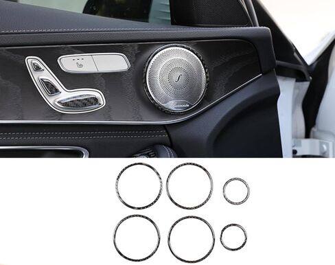 متوافق مع ملصق تزيين بوق الباب من ألياف الكربون لسيارة Mercedes Benz C-Class 2014-2021 W205 C300 GLC300 وملحقات السيارة الداخلية in Saudi Arabia
