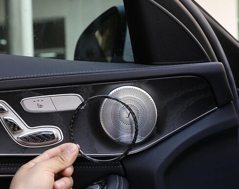 متوافق مع ملصق تزيين بوق الباب من ألياف الكربون لسيارة Mercedes Benz C-Class 2014-2021 W205 C300 GLC300 وملحقات السيارة الداخلية in Saudi Arabia